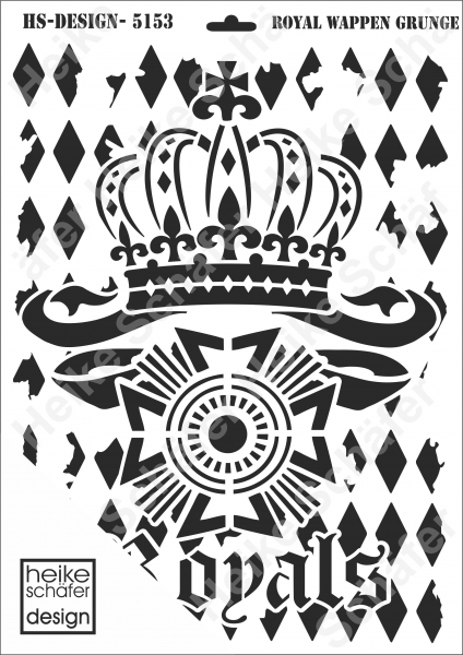 Schablone-Stencil A3 390-5153 Royal Wappen Grunge